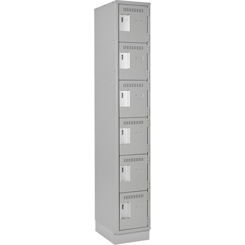 Clean Line Lockerette, 6 -tier, 12" x 18" x 76", Steel, Grey, Rivet (Assembled) Sidevic Inc.