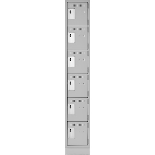 Clean Line Lockerette, 6 -tier, 12" x 18" x 76", Steel, Grey, Rivet (Assembled) Sidevic Inc.
