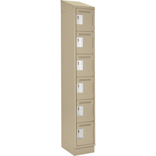 Clean Line Lockerette , 6 -tier, 12" x 18" x 82", Steel, Beige, Rivet (Assembled) Sidevic Inc.