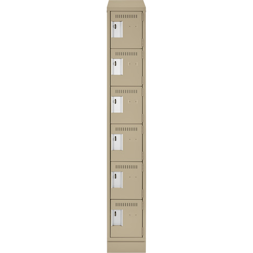 Clean Line Lockerette , 6 -tier, 12" x 18" x 82", Steel, Beige, Rivet (Assembled) Sidevic Inc.