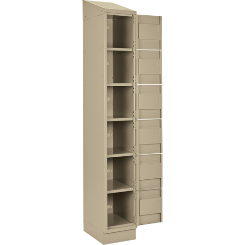 Clean Line Lockerette , 6 -tier, Bank of 2, 24" x 18" x 82", Steel, Beige, Rivet (Assembled) Sidevic Inc.