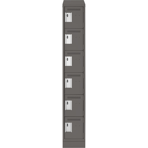 Petits casiers Clean Line, 6 niveaux, 12" x 18" x 82", Acier, Charbon, Rivet (assembl&eacute;) Sidevic Inc.