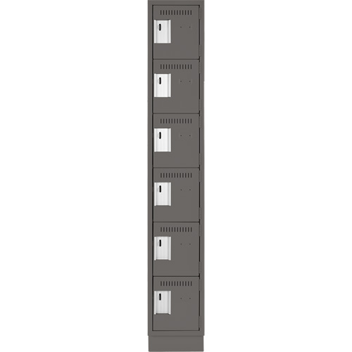 Clean Line Lockerette, 6 -tier, 12" x 18" x 76", Steel, Charcoal, Rivet (Assembled) Sidevic Inc.