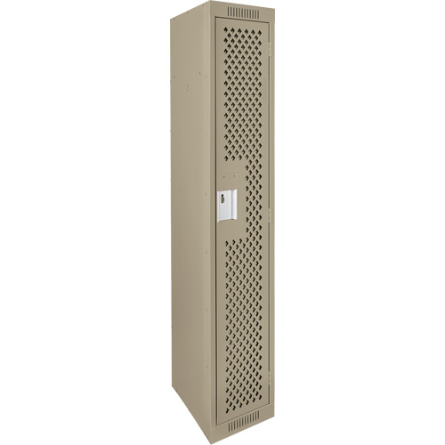 Clean Line Lockers, 12" x 15" x 72", Steel, Beige, Rivet (Assembled), Perforated Sidevic Inc.