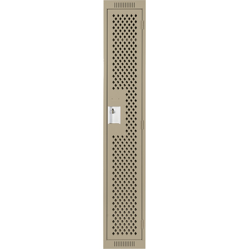 Clean Line Lockers, 12" x 15" x 72", Steel, Beige, Rivet (Assembled), Perforated Sidevic Inc.