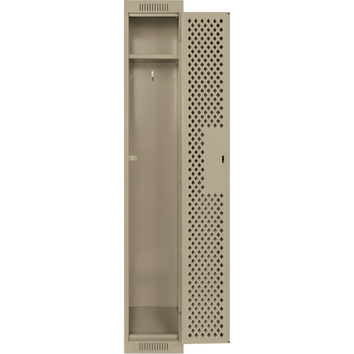 Clean Line Lockers, 12" x 15" x 72", Steel, Beige, Rivet (Assembled), Perforated Sidevic Inc.