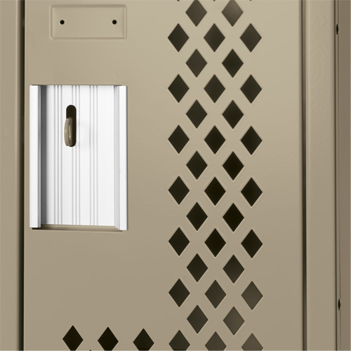 Clean Line Lockers, 12" x 15" x 72", Steel, Beige, Rivet (Assembled), Perforated Sidevic Inc.
