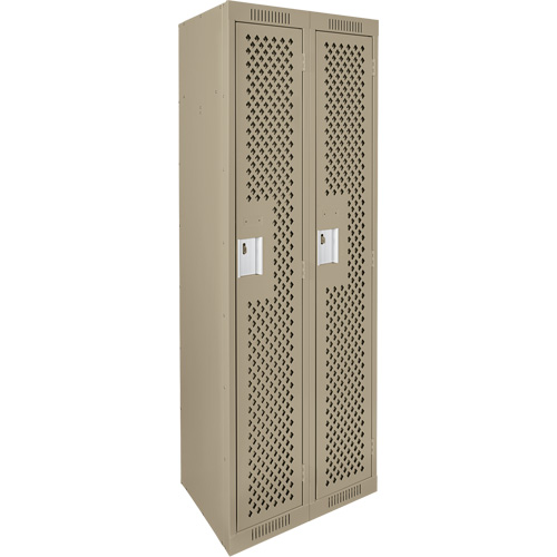 Casiers Clean Line, Bloc de 2, 24" x 12" x 72", Acier, Beige, Rivet (assembl&eacute;), Perfor&eacute; Sidevic Inc.