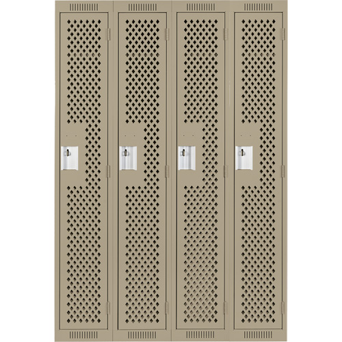 Casiers Clean Line, Bloc de 4, 48" x 12" x 72", Acier, Beige, Rivet (assembl&eacute;), Perfor&eacute; Sidevic Inc.