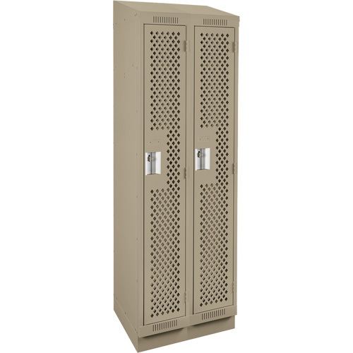 Casiers Clean Line, Bloc de 2, 24" x 18" x 82", Acier, Beige, Rivet (assembl&eacute;), Perfor&eacute; Sidevic Inc.