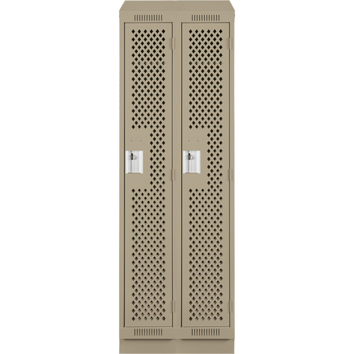 Casiers Clean Line, Bloc de 2, 24" x 18" x 82", Acier, Beige, Rivet (assembl&eacute;), Perfor&eacute; Sidevic Inc.