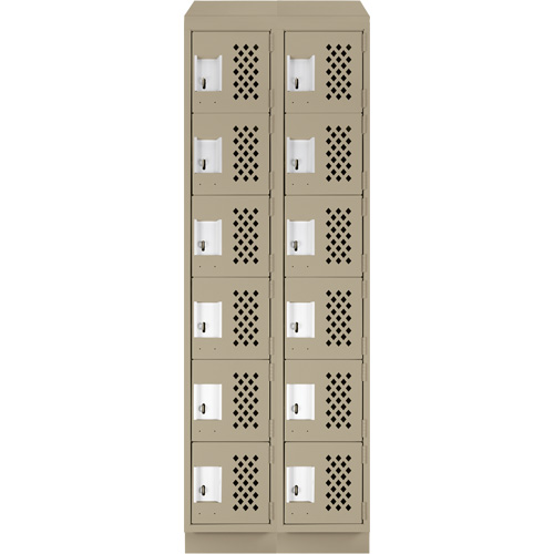 Petit casier perfor&eacute; Clean-Line, 6 niveaux, Bloc de 2, 12" x 72" x 12", Acier Sidevic Inc.