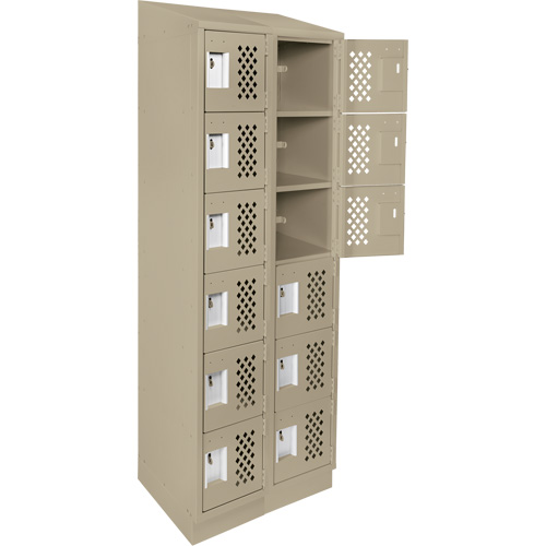Petit casier perfor&eacute; Clean-Line, 6 niveaux, Bloc de 2, 12" x 72" x 12", Acier Sidevic Inc.