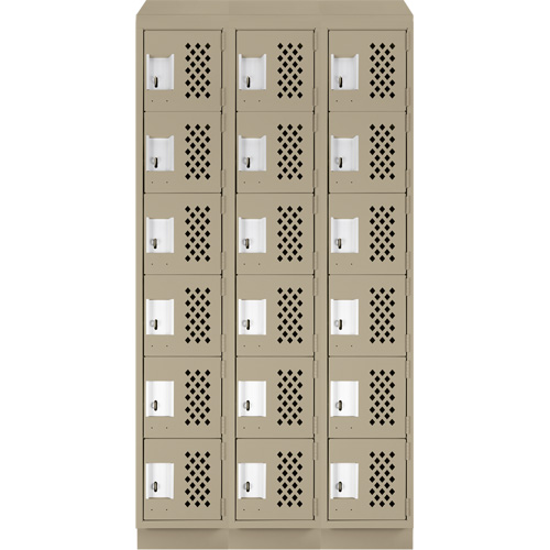 Petit casier perfor&eacute; Clean-Line, 6 niveaux, Bloc de 3, 12" x 72" x 12", Acier Sidevic Inc.