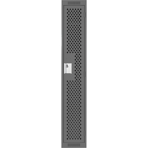 Clean Line Lockers, 12" x 15" x 72", Steel, Charcoal, Rivet (Assembled), Perforated Sidevic Inc.