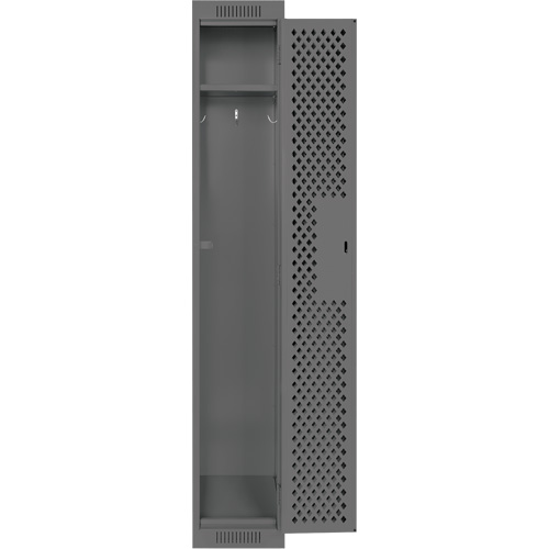 Clean Line Lockers, 12" x 15" x 72", Steel, Charcoal, Rivet (Assembled), Perforated Sidevic Inc.