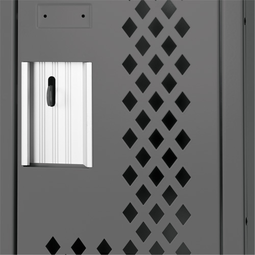 Clean Line Lockers, 12" x 15" x 72", Steel, Charcoal, Rivet (Assembled), Perforated Sidevic Inc.