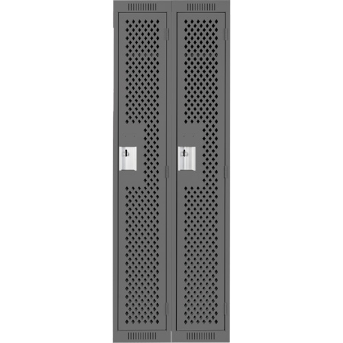 Clean Line Lockers, Bank of 2, 24" x 15" x 72", Steel, Charcoal, Rivet (Assembled), Perforated Sidevic Inc.