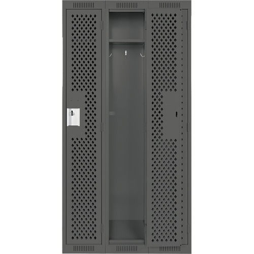 Casiers Clean Line, Bloc de 3, 36" x 15" x 72", Acier, Charbon, Rivet (assembl&eacute;), Perfor&eacute; Sidevic Inc.