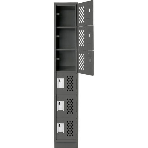 Assembled Lockerettes Clean Line Perforated Economy Lockers, 6 -tier, 18" x 72" x 12", Steel Sidevic Inc.