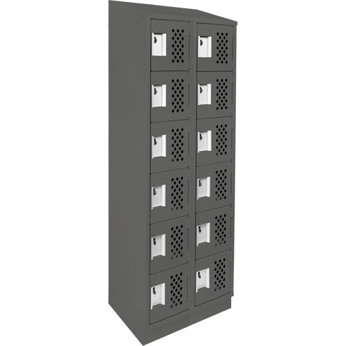 Petit casier perfor&eacute; Clean-Line, 6 niveaux, Bloc de 2, 12" x 72" x 12", Acier Sidevic Inc.
