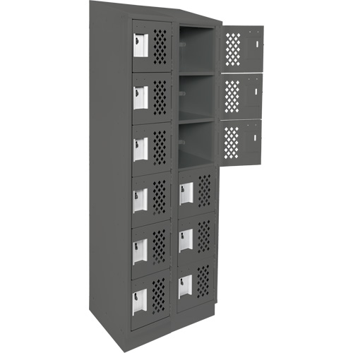 Petit casier perfor&eacute; Clean-Line, 6 niveaux, Bloc de 2, 12" x 72" x 12", Acier Sidevic Inc.