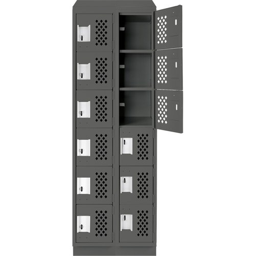 Petit casier perfor&eacute; Clean-Line, 6 niveaux, Bloc de 2, 12" x 72" x 12", Acier Sidevic Inc.