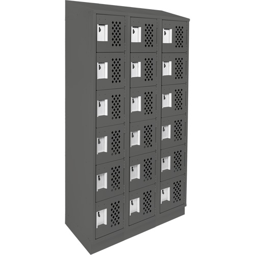 Petit casier perfor&eacute; Clean-Line, 6 niveaux, Bloc de 3, 12" x 72" x 12", Acier Sidevic Inc.