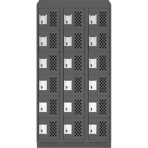 Petit casier perfor&eacute; Clean-Line, 6 niveaux, Bloc de 3, 12" x 72" x 12", Acier Sidevic Inc.