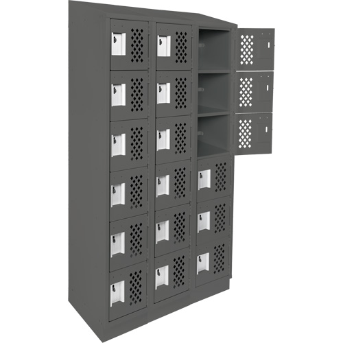 Petit casier perfor&eacute; Clean-Line, 6 niveaux, Bloc de 3, 12" x 72" x 12", Acier Sidevic Inc.