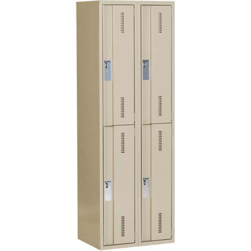 Casiers robustes Concorde, 2 niveaux, Bloc de 2, 24" x 18" x 72", Acier, Beige, Soud&eacute; (assembl&eacute;) Sidevic Inc.