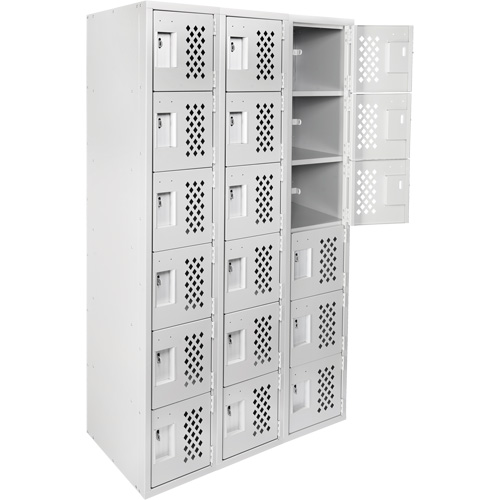 Clean Line Lockerettes, 6 -tier, Bank of 3, 18" x 72" x 12", Steel Sidevic Inc.