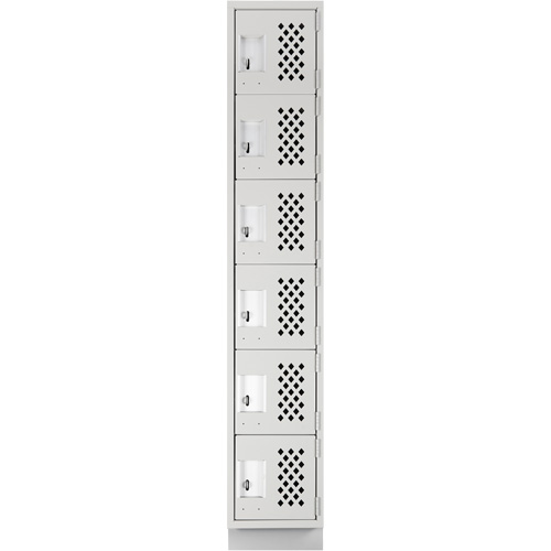 Assembled Lockerettes Clean Line Perforated Economy Lockers, 6 -tier, 18" x 72" x 12", Steel Sidevic Inc.