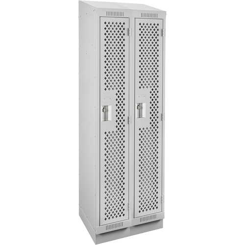 Casiers Clean Line, Bloc de 2, 24" x 18" x 82", Acier, Gris, Rivet (assembl&eacute;), Perfor&eacute; Sidevic Inc.