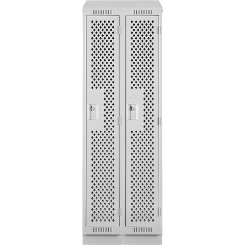 Casiers Clean Line, Bloc de 2, 24" x 18" x 82", Acier, Gris, Rivet (assembl&eacute;), Perfor&eacute; Sidevic Inc.