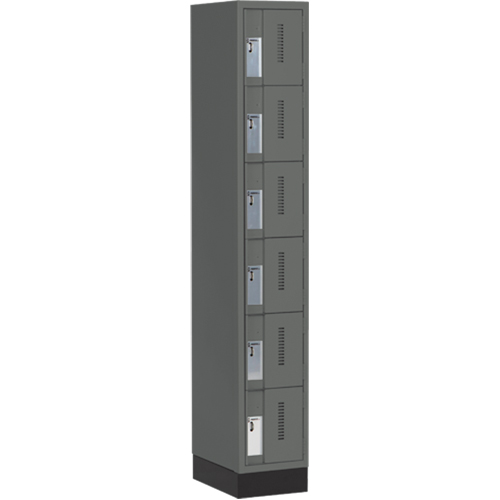 Concorde Heavy-Duty Lockers, 6 -tier, 12" x 18" x 76", Steel, Charcoal, Welded (Assembled) Sidevic Inc.