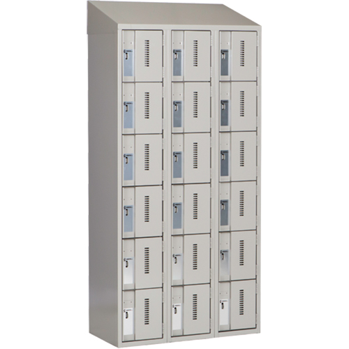 Concorde Heavy-Duty Lockers, 6 -tier, Bank of 3, 36" x 18" x 78", Steel, Grey, Welded (Assembled) Sidevic Inc.