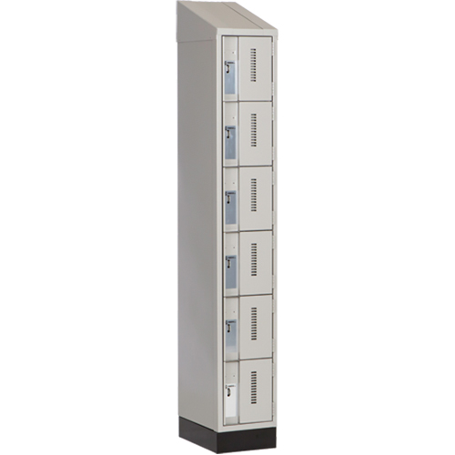 Concorde Heavy-Duty Lockers, 6 -tier, 12" x 18" x 82", Steel, Grey, Welded (Assembled) Sidevic Inc.