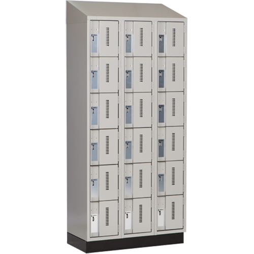 Concorde Heavy-Duty Lockers, 6 -tier, Bank of 3, 36" x 18" x 82", Steel, Grey, Welded (Assembled) Sidevic Inc.