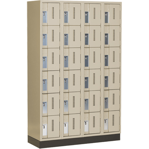 Concorde Heavy-Duty Lockers, 6 -tier, Bank of 4, 48" x 18" x 76", Steel, Beige, Welded (Assembled) Sidevic Inc.