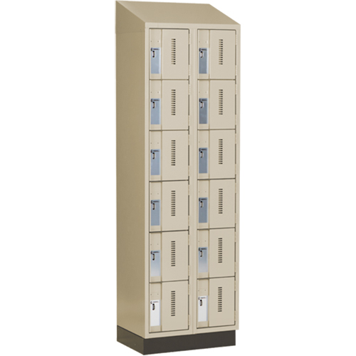 Concorde Heavy-Duty Lockers, 6 -tier, Bank of 2, 24" x 18" x 82", Steel, Beige, Welded (Assembled) Sidevic Inc.