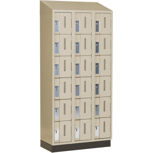 Concorde Heavy-Duty Lockers, 6 -tier, Bank of 3, 36" x 18" x 82", Steel, Beige, Welded (Assembled) Sidevic Inc.