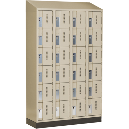 Concorde Heavy-Duty Lockers, 6 -tier, Bank of 4, 48" x 18" x 82", Steel, Beige, Welded (Assembled) Sidevic Inc.