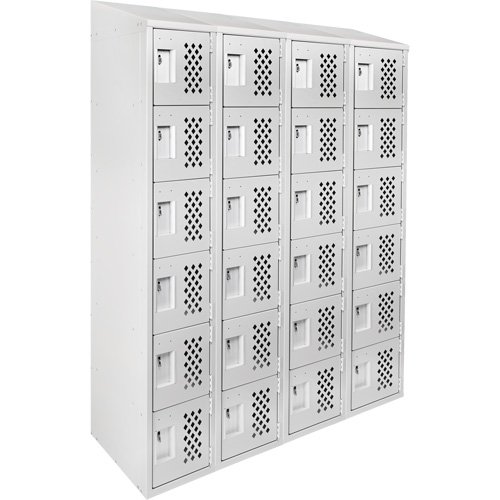 Casiers &eacute;conomiques perfor&eacute;s et assembl&eacute;s Clean Line, 6 niveaux, Bloc de 4, 18" x 72" x 12", Acier Sidevic Inc.