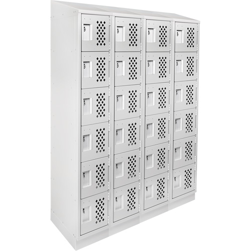 Casiers &eacute;conomiques perfor&eacute;s et assembl&eacute;s Clean Line, 6 niveaux, Bloc de 4, 18" x 72" x 12", Acier Sidevic Inc.