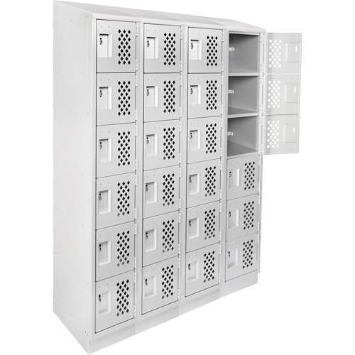 Casiers &eacute;conomiques perfor&eacute;s et assembl&eacute;s Clean Line, 6 niveaux, Bloc de 4, 18" x 72" x 12", Acier Sidevic Inc.