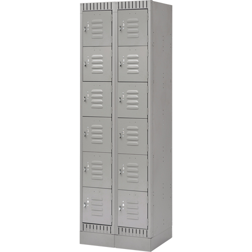 Casiers, 6 niveaux, Bloc de 2, 24" x 18" x 76", Acier, Gris, D&eacute;mont&eacute; Sidevic Inc.