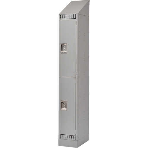 Lockers, 2 -tier, 12" x 18" x 86", Steel, Grey, Knocked Down Sidevic Inc.