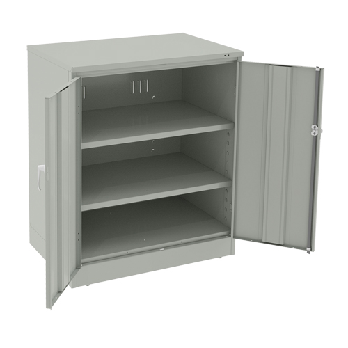 Armoire &agrave; hauteur de comptoir de luxe, Acier, 2 Tablettes, 42" h x 36" la x 24" P, Gris p&acirc;le Sidevic Inc.