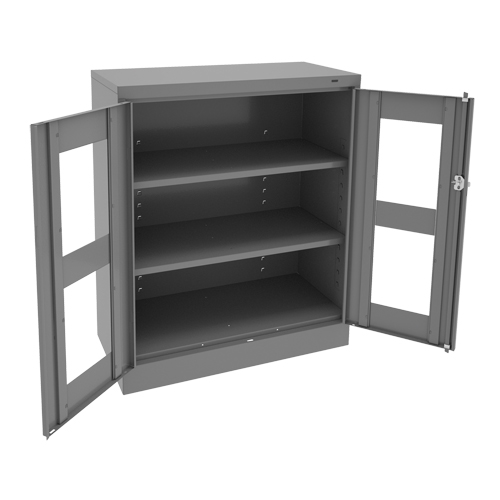 C-Thru Counter High Cabinet, Steel, 2 Shelves, 42" H x 36" W x 18" D Sidevic Inc.